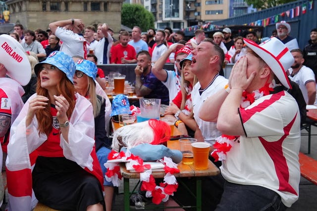 Fans watching England v Argentina