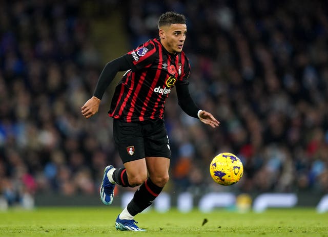 Bournemouth right-back Max Aarons in action