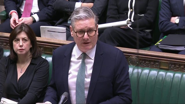 Sir Keir Starmer speaking in the Commons during PMQs