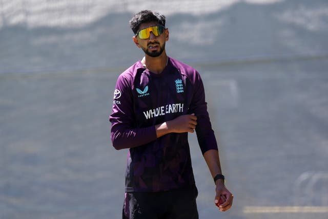 England spinner Shoaib Bashir in the nets
