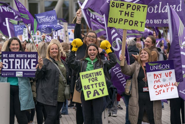 School support staff on strike