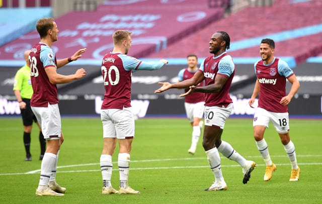 Michail Antonio (second right) has been in fine form 