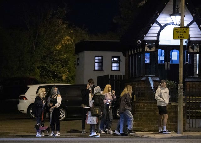 Late-night drinkers in Liverpool 