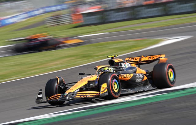 Lando Norris driving at Silverstone