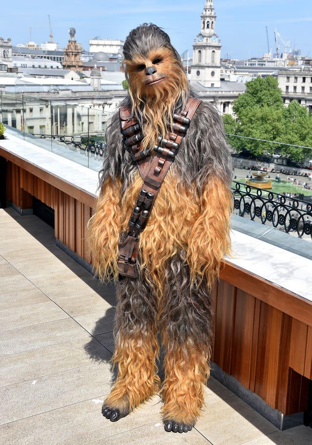 Trafalgar Square provides the backdrop for Chewbacca (Matt Crossick/PA)