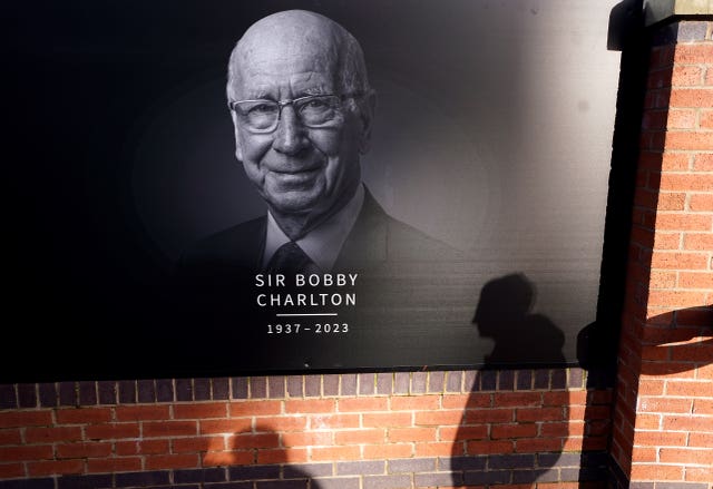 A tribute to Sir Bobby Charlton at Old Trafford, Manchester