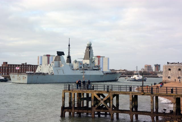 HMS Duncan returns to Portsmouth