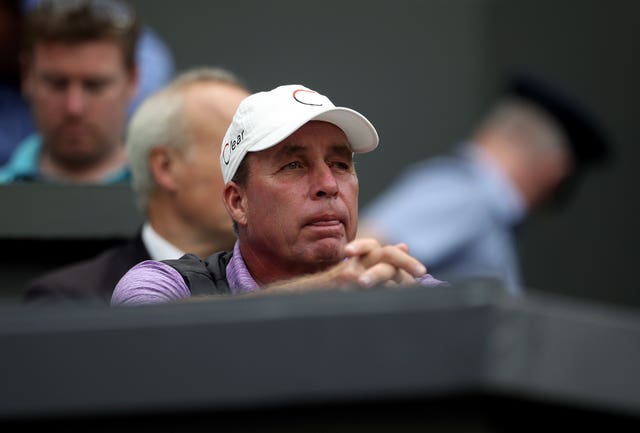 Ivan Lendl in Andy Murray's coaching box at Wimbledon