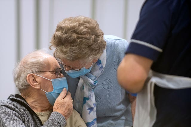 Geoff Holland, 90, and Jenny Holland, 86, got married in August (Joe Giddens/PA)