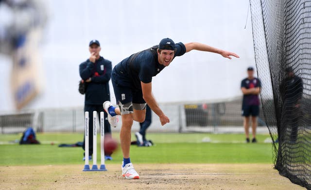 Craig Overton bowling in the nets