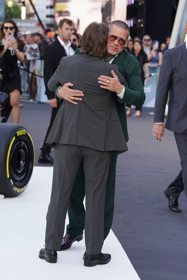 Brad Pitt and Tom Cruise attending the F1: The Movie European premiere at Cineworld Leicester Square, London