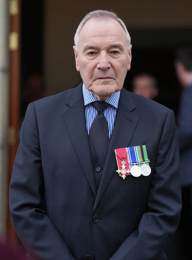 Former RUC assistant chief constable William Stewart at the service 