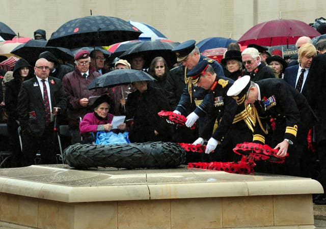 Mrs Ellis was guest of honour at the service (Rui Vieira/PA)