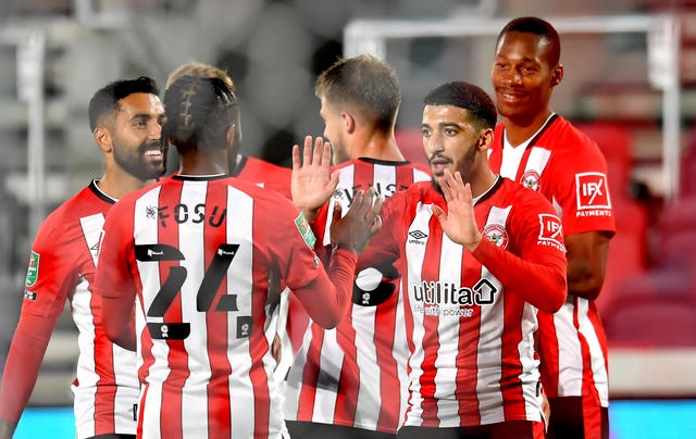 Said Benrahma (second right) scored a brace against Fulham (Glyn Kirk/PA).