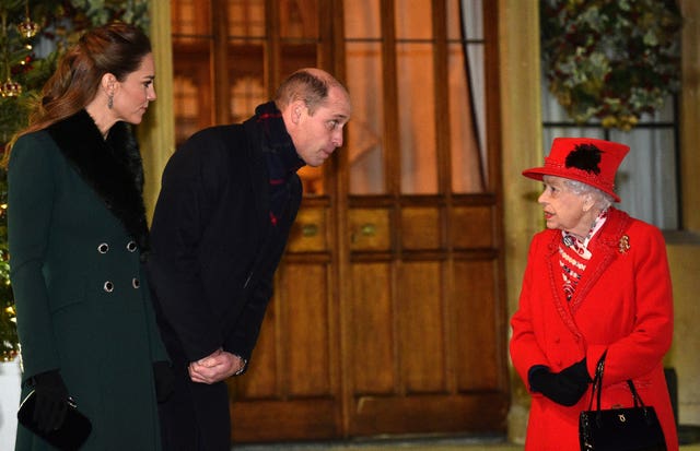 William and Kate ended their royal train tour at Windsor where they met the Queen. Glyn Kirk/PA Wire