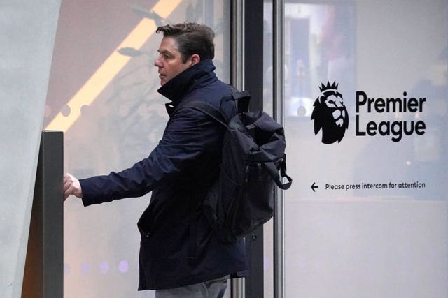 Richard Masters arrives at the Premier League's offices in London on Monday