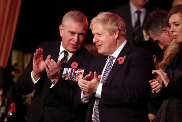 Duke of York and Prime Minister Boris Johnson
