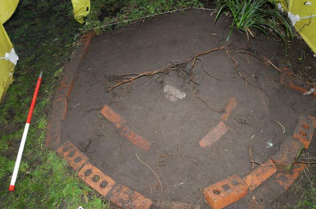 A garden plot where Kenneth Coombes was buried