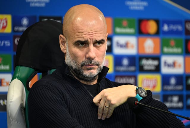 Manchester City manager Pep Guardiola during a press conference