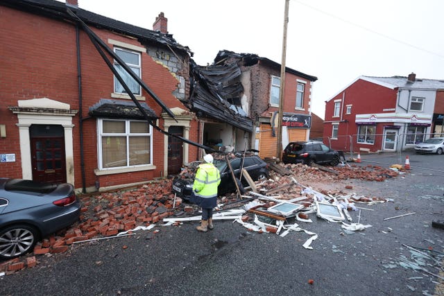 Building in Blackburn collapses after explosion