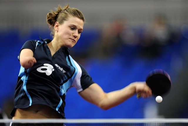 Poland’s Natalia Partyka in action at the English Institute of Sport, Sheffield