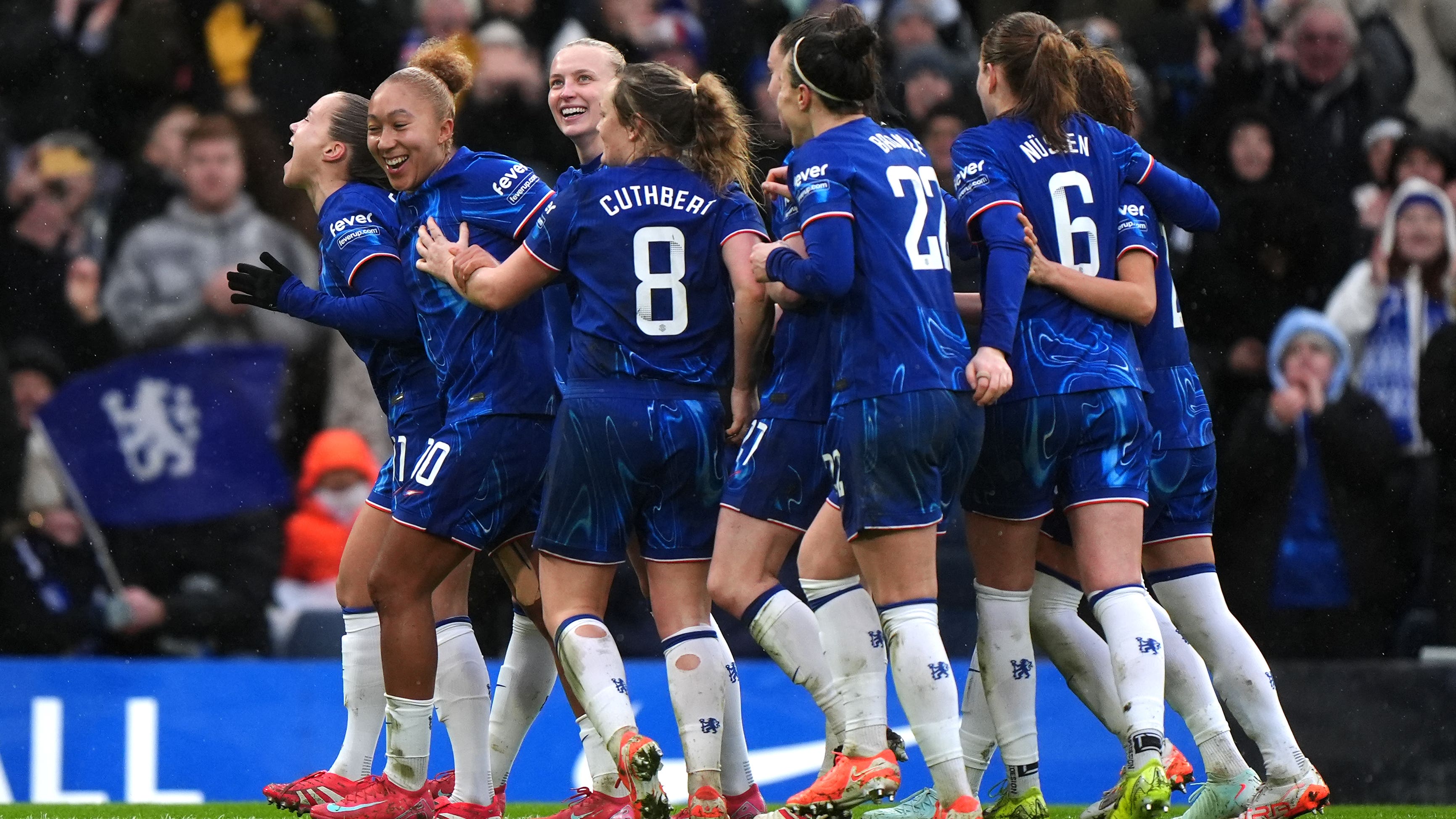Guro Reiten (left) scored Chelsea’s only goal in the win over Arsenal (Bradley Collyer/PA)
