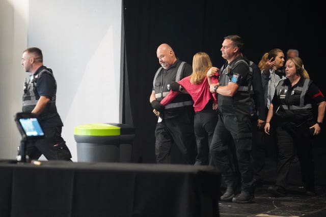 A heckler is removed