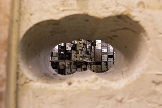 The holes drilled to gain access to the Hatton Garden Safe Deposit (David Parry/PA)