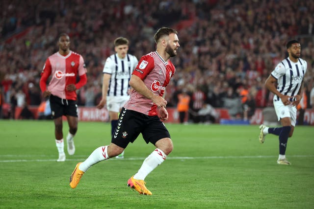 Southampton’s Adam Armstrong celebrates scoring 