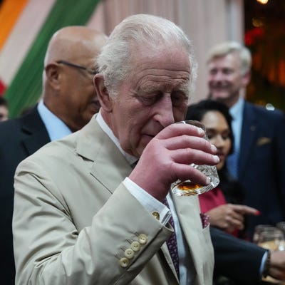 ‘Very good’ – Charles sips specially distilled rum during state visit to Guyana