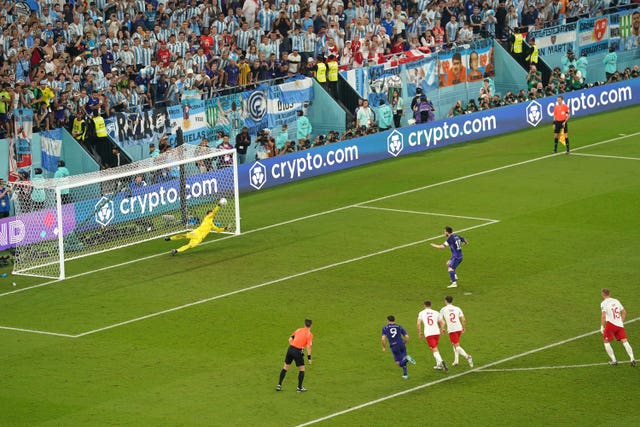 Lionel Messi misses a penalty