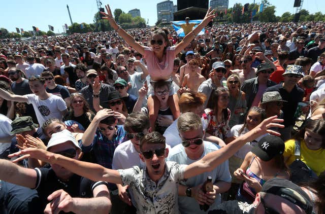 Music fans watch the performers during the TRNSMT festival (Andrew Milligan/PA)