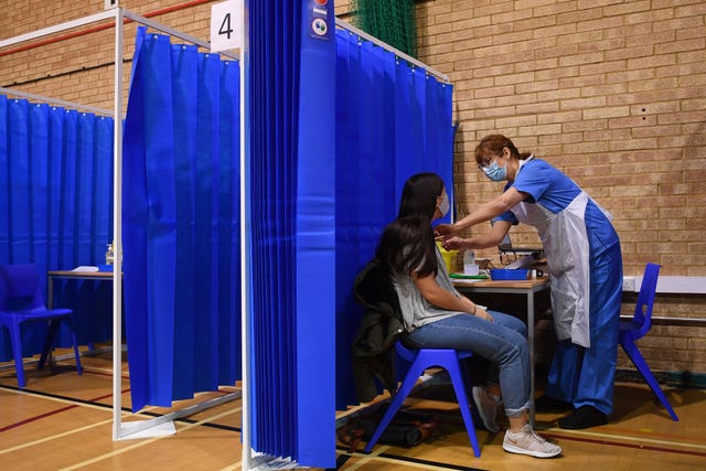 A mass vaccination centre in Cardiff (Justin Tallis/PA)