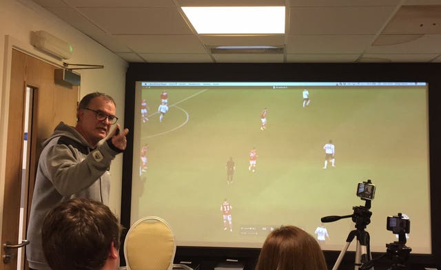 Marcelo Bielsa gave a PowerPoint presentation to the media after admitting to spying on his rivals