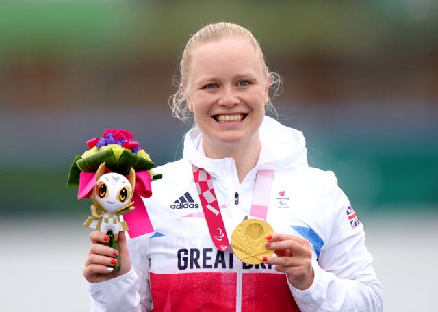 Great Britain's Laura Sugar also won canoeing gold on Saturday