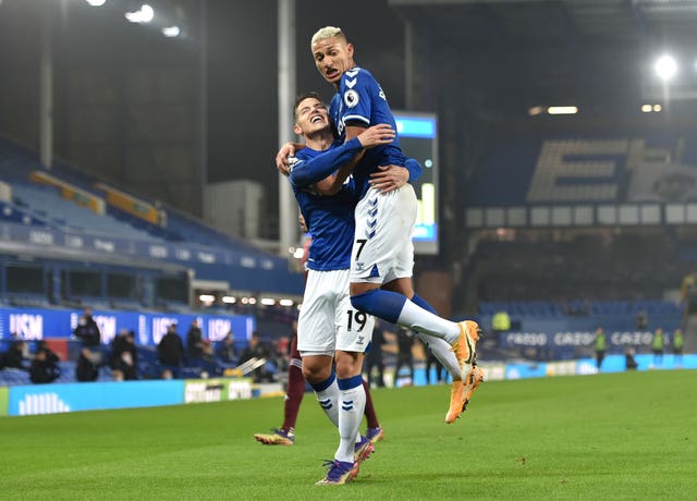 Everton look set to be without James Rodriguez and Richarlison against Sheffield United 