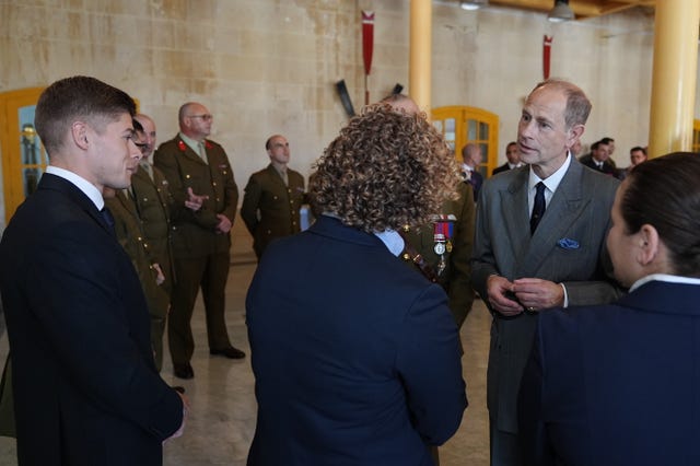 Edward and Sophie meet dignitaries at a museum