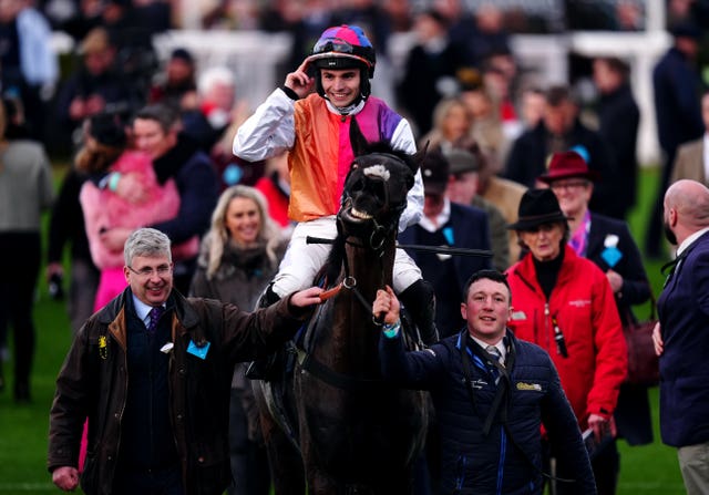 Ben Jones soaks up the applause as Rebecca Curtis (left) follows him in