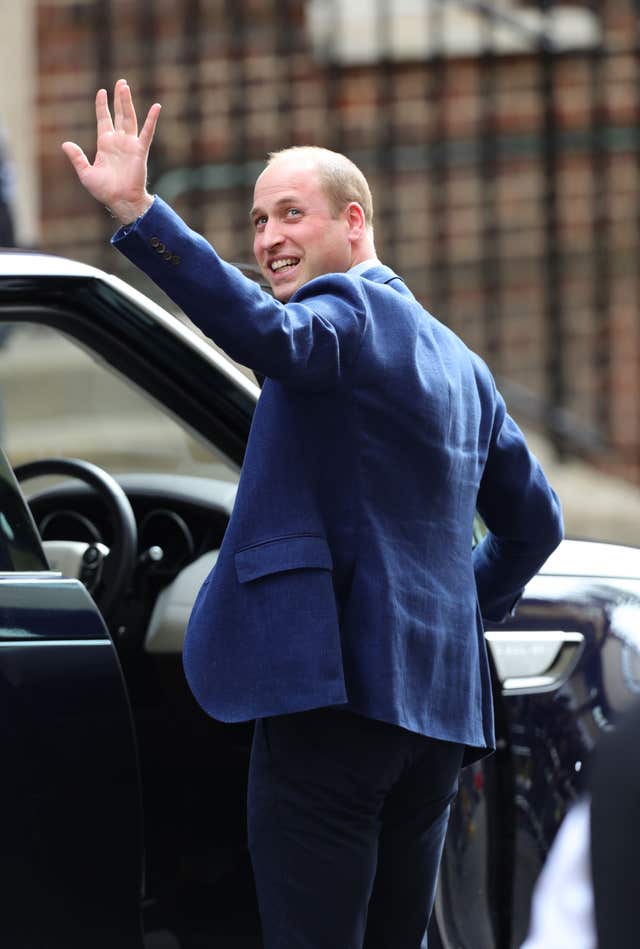 The Duke of Cambridge leaving the Lindo Wing at St Mary’s Hospital (Aaron Chown/PA)