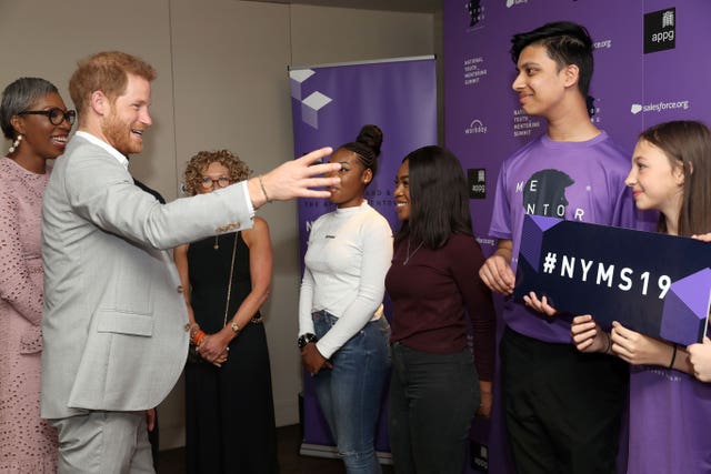 The Duke of Sussex during the Diana Award National Youth Mentoring Summit in 2019 