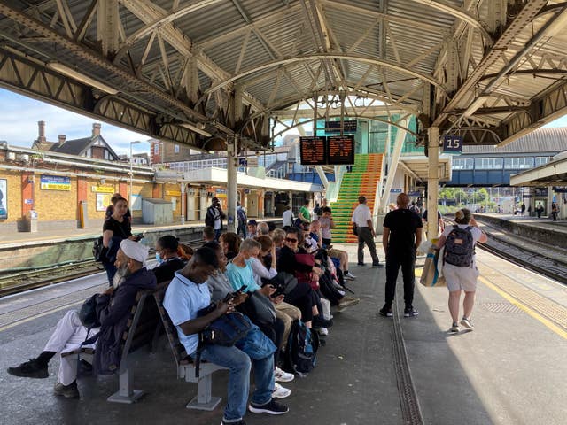 Passengers at Clapham Junction station