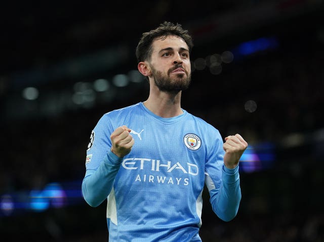 Bernardo Silva with both fists clenched