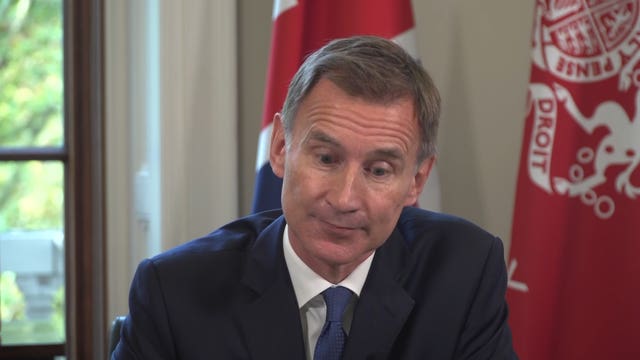 Chancellor Jeremy Hunt speaking to the nation from the Treasury in London during an emergency statement as he confirmed he is ditching many of the measures in the mini-budget