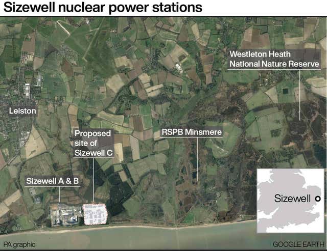 Sizewell nuclear power stations.