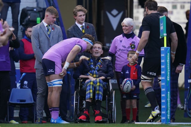 Doddie Weir with Jamie Ritchie ahead of Scotland's game against New Zealand