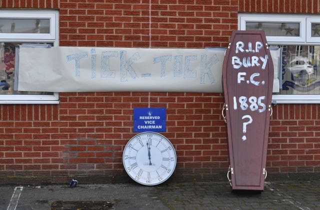 Bury's EFL membership was withdrawn on Tuesday