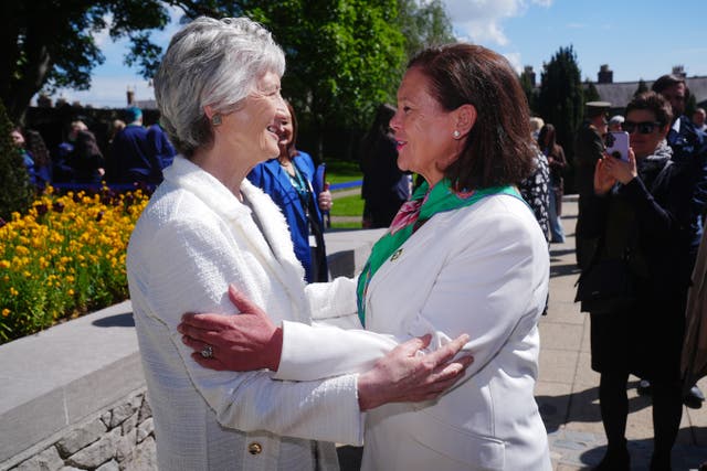 President Catherine Connolly with Sinn Fein leader Mary Lou McDonald