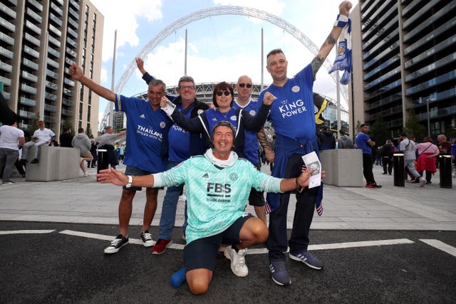 Fans were enjoying themselves outside Wembley... (Nick Potts/PA)