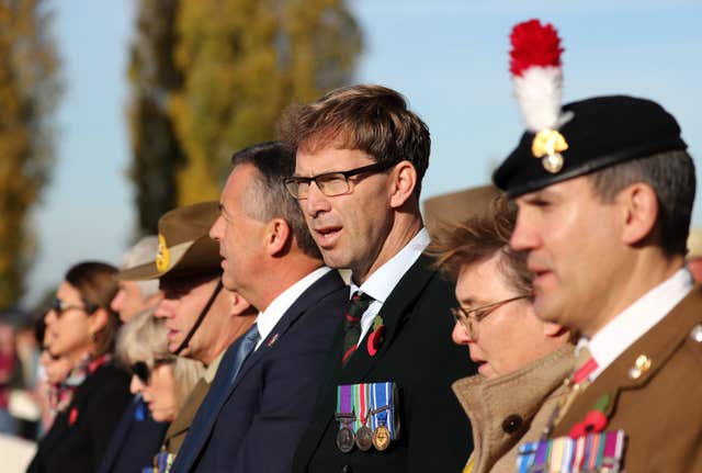 Tobias Ellwood alongside army veterans