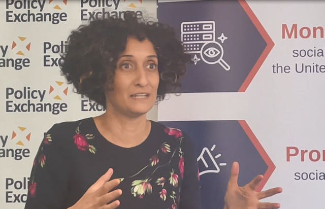 Screengrab of Katharine Birbalsingh in her inaugural speech as chairwoman of the Social Mobility Commission (SMC) on the cost of living on June 9